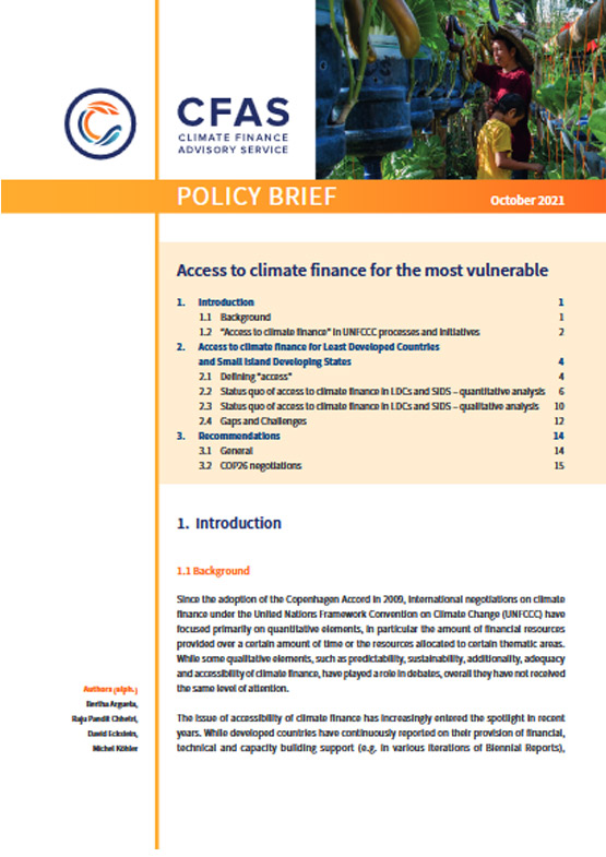 Access to climate finance for the most vulnerable