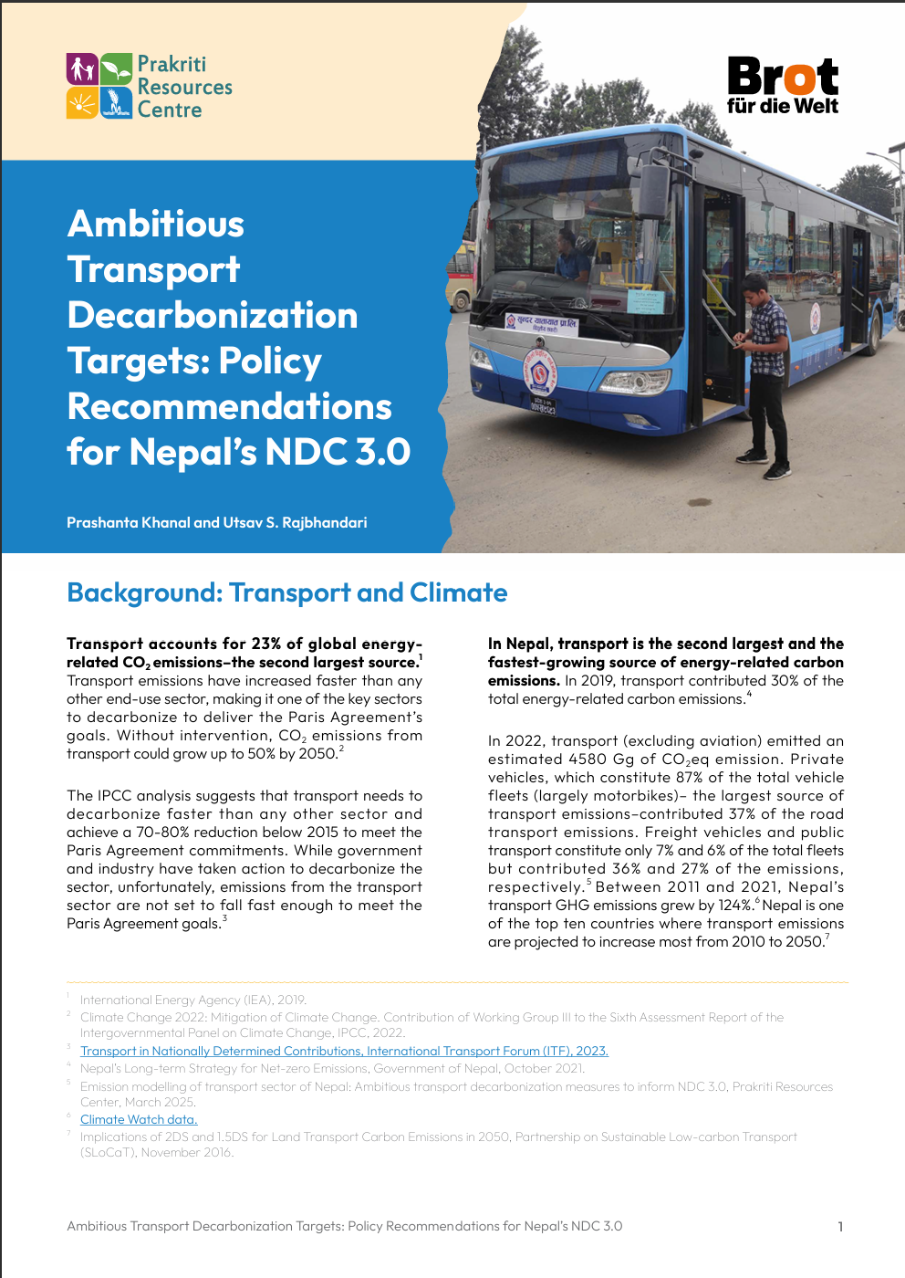 Ambitious Transport Decarbonization: Policy Recommendations for Nepal’s NDC 3.0