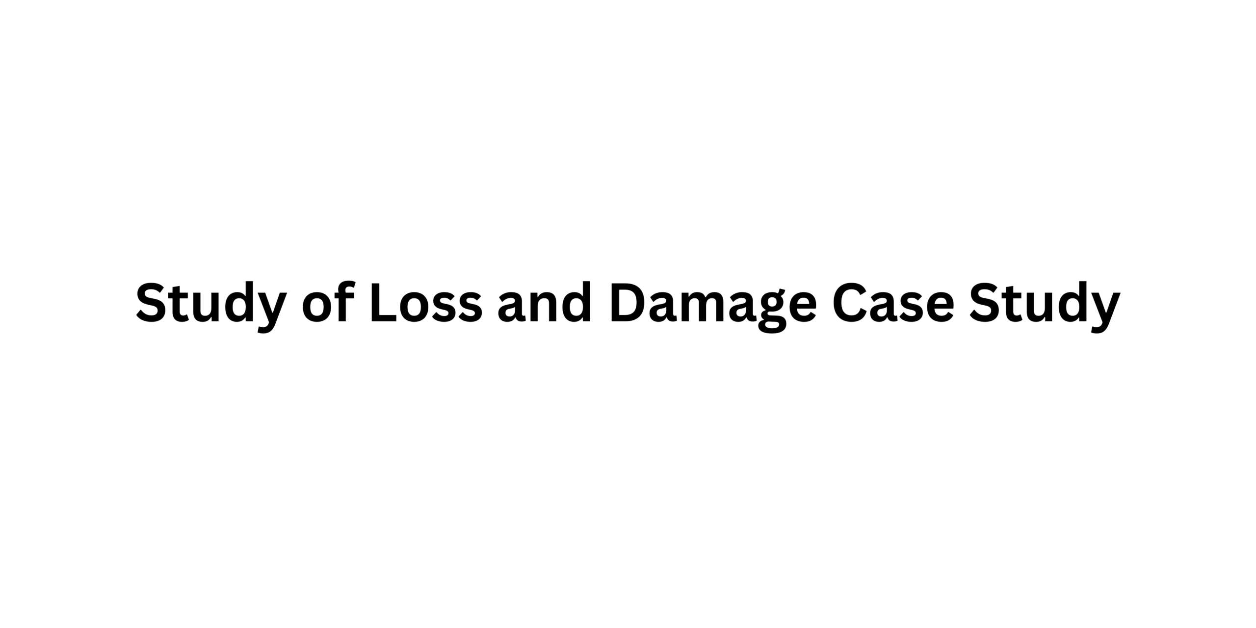Study of Loss and Damage Case Study